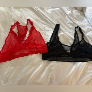 Two Free People Lace Bras